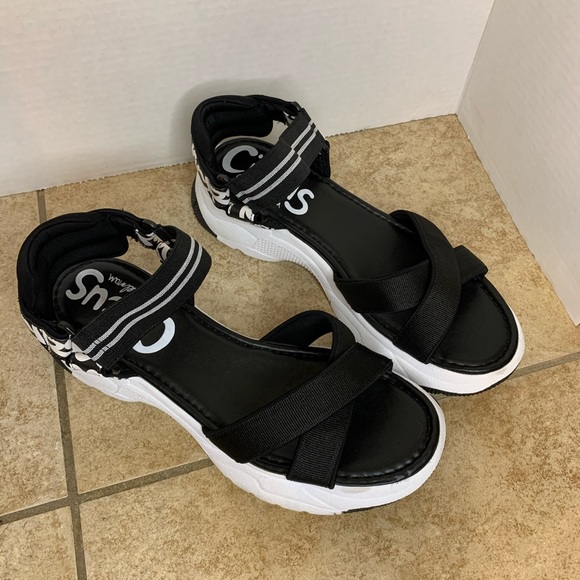 Sam Edleman Anderson Sandals black & white - Picture 3 of 9
